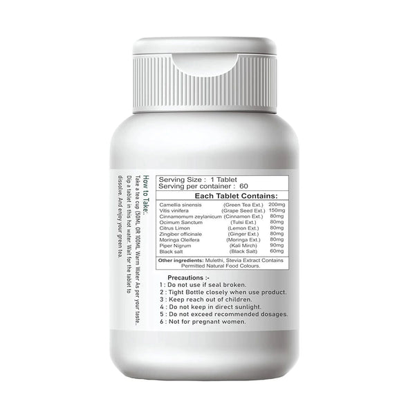 Green Tea Effervescent Tablets 1000mg 60 Tablets