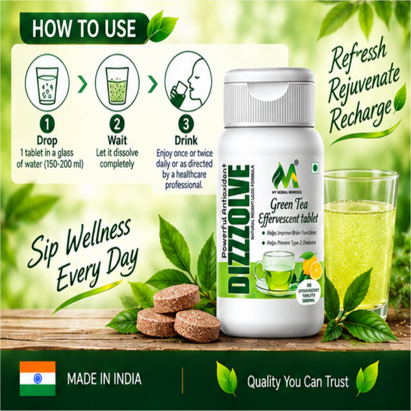Green Tea Effervescent Tablets 1000mg || Refreshing Daily Wellness