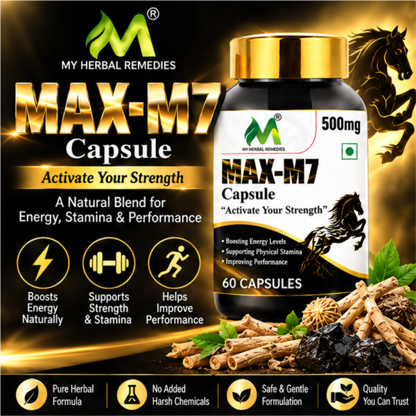 MAX X7 CAPSULE| For Stamina, Muscle Growth & Energy | Ashwagandha, Gokshura, Safed Musali & Other Action Herbs